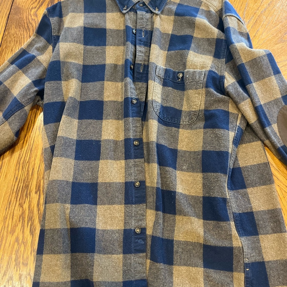 J. Crew Blue and Brown Casual Button Down Shirt